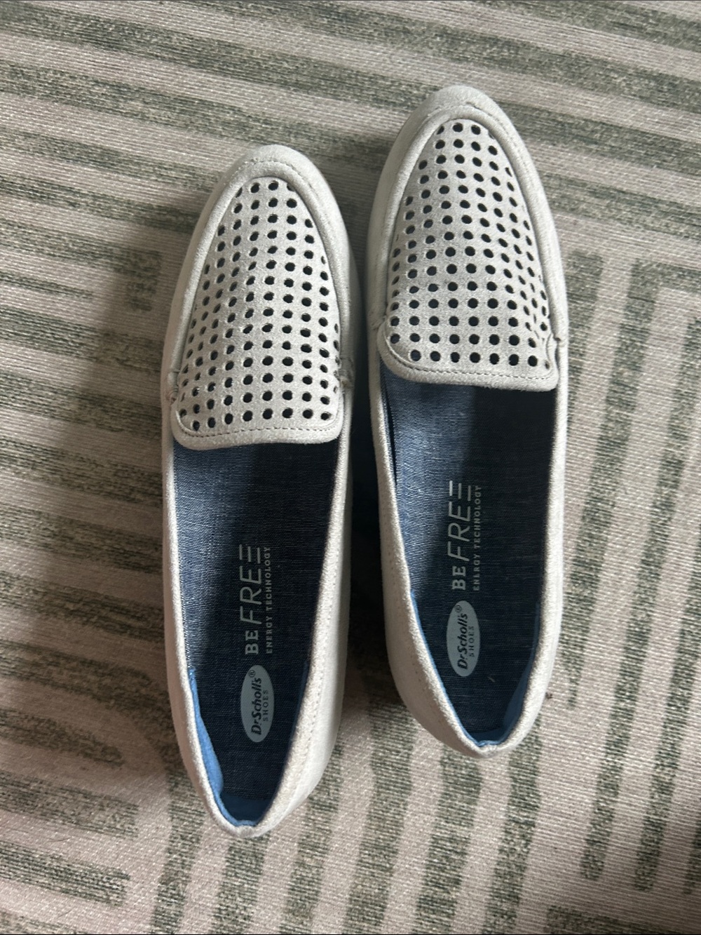 Dr. Scholl's Be Free Metallic Silver Perforated Slip-Ons